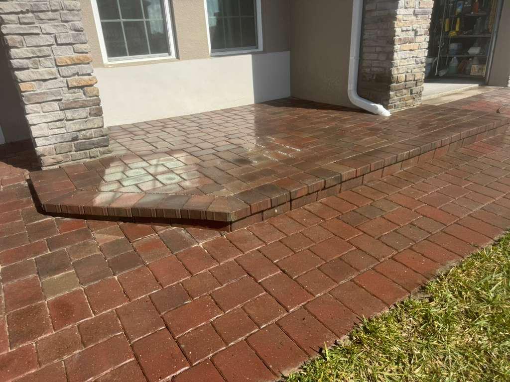 Bold checkerboard patio