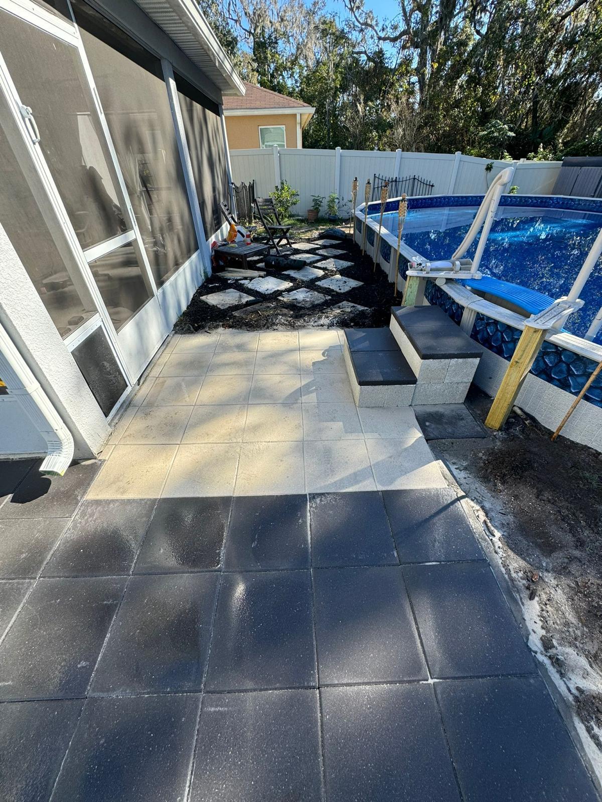 Large cobblestone driveway