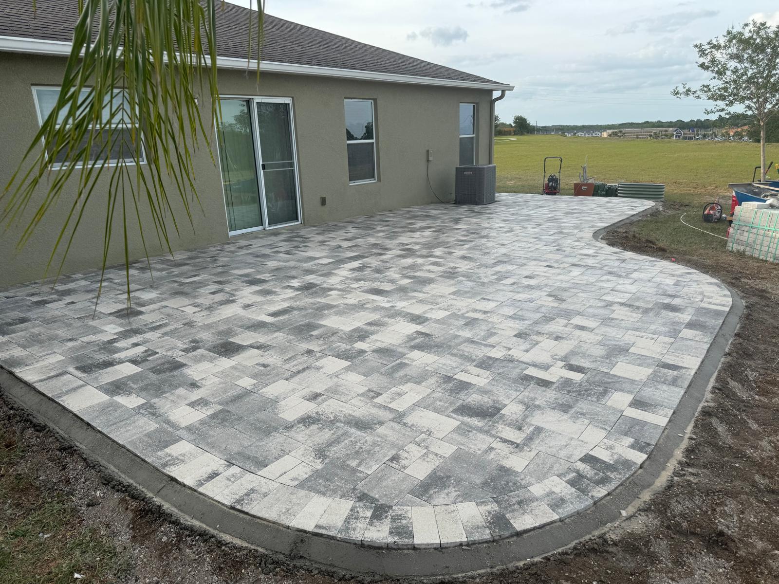 Large backyard patio